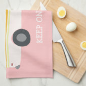 HOUD ROLLIN Retro Campervan Motorhome RV Roze Theedoek (Quarter Fold)