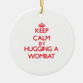 Houd rust door een Wombat te koesteren Keramisch Ornament (Voorkant)