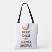 Houd rustig en blaas op een schuin tas/tas tote bag (Achterkant)