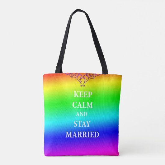 Houd rustig en blijf getrouwd All-Over-Print Canva Tote Bag (Achterkant)