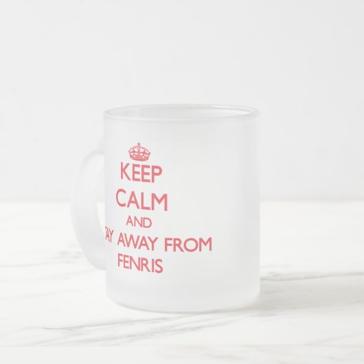 Houd rustig en blijf weg van Fenris Matglas Koffiemok (Voorkant links)