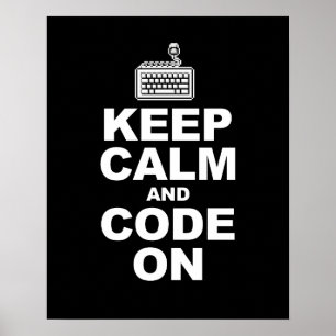 Houd rustig en code op poster