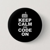 Houd rustig en code op ronde button 5,7 cm (Voorkant)