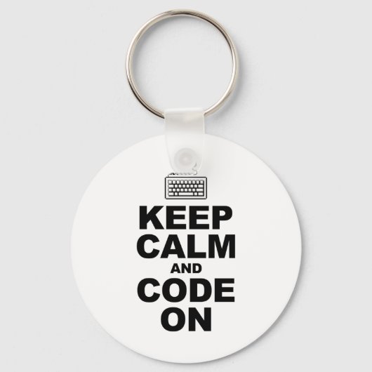 Houd rustig en code op sleutelhanger (Voorkant)