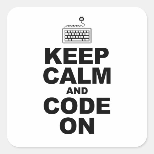 Houd rustig en code op vierkante sticker (Voorkant)