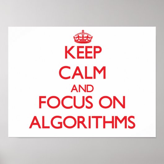 Houd rustig en concentreer je op ALGORITHMS Poster (Voorkant)
