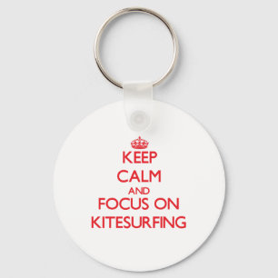 Houd rustig en concentreer je op Kitesurfing Sleutelhanger