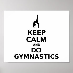 Houd rustig en doe gymnastiek poster