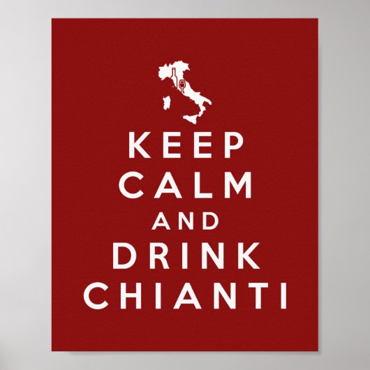 Houd rustig en drink Chianti Poster (Voorkant)