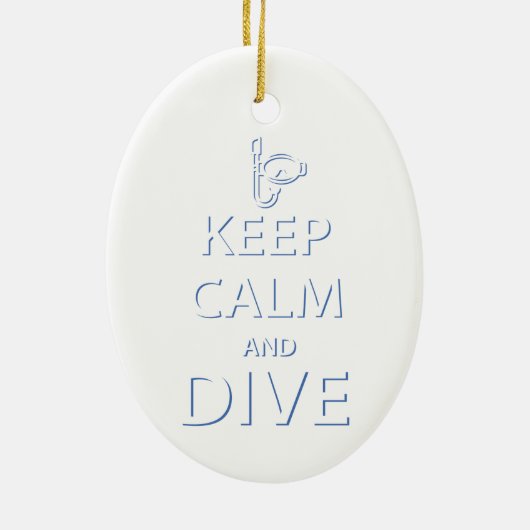 Houd rustig en duik keramisch ornament (Achterkant)