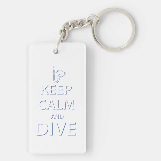Houd rustig en duik sleutelhanger (achterkant)