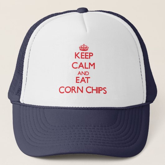 Houd rustig en eet Corn Chips op Trucker Pet (Voorkant)