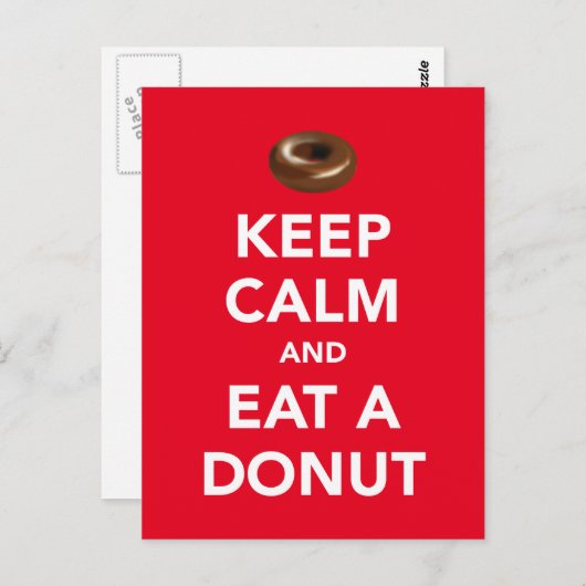 Houd rustig en eet een donut briefkaart op (Voorkant / Achterkant)