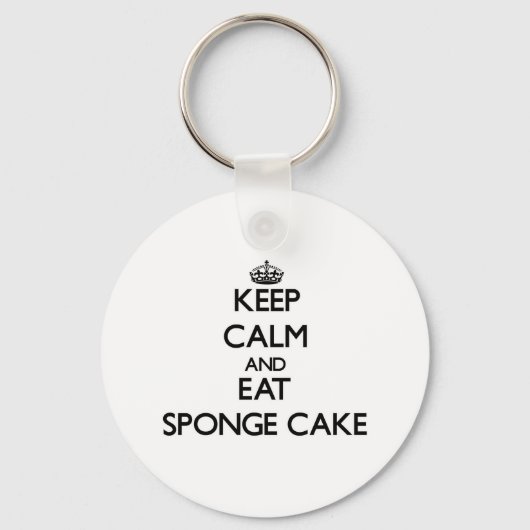 Houd rustig en eet Sponge Cake Sleutelhanger (Voorkant)