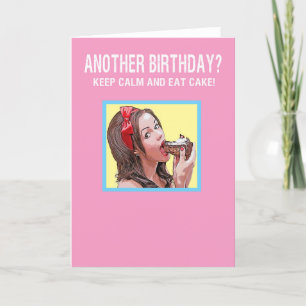 Houd rustig en eet taart feestdagen kaart