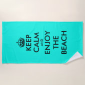 Houd rustig en geniet van het grappige zomercitaat strandlaken (Voorkant)