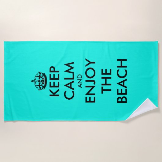 Houd rustig en geniet van het grappige zomercitaat strandlaken (Voorkant)
