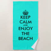 Houd rustig en geniet van het grappige zomercitaat strandlaken (Voorkant)