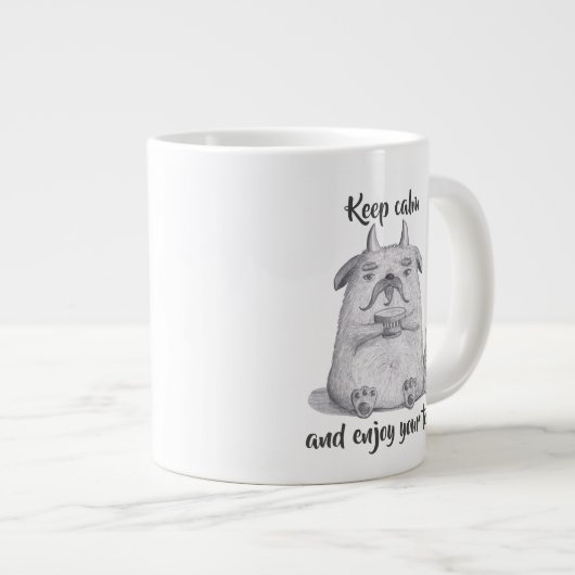 Houd rustig en geniet van uw thee/persoonlijk gepe grote koffiekop (Voorkant rechts)