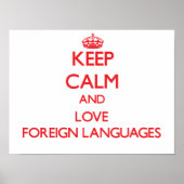 Houd rustig en houd van vreemde talen poster (Voorkant)