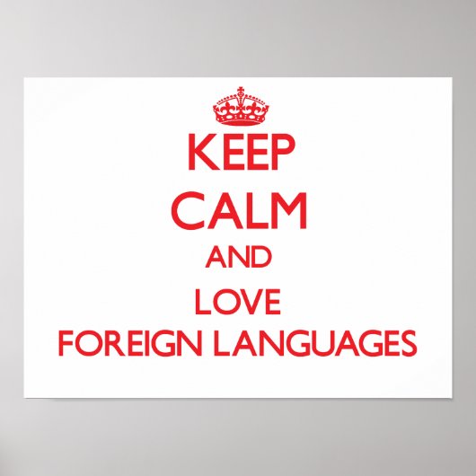 Houd rustig en houd van vreemde talen poster (Voorkant)