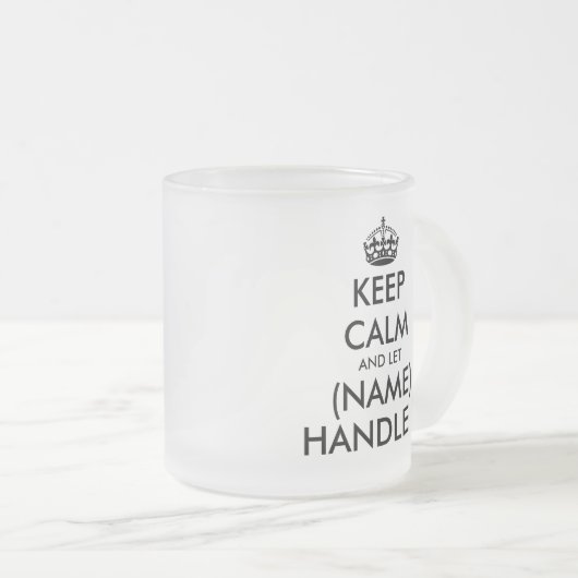 Houd rustig en laat het (blanco) grappig aanpakken matglas koffiemok (Voorkant rechts)