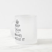 Houd rustig en laat het (blanco) grappig aanpakken matglas koffiemok (Voorkant links)