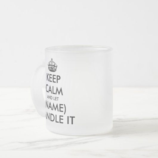 Houd rustig en laat het (blanco) grappig aanpakken matglas koffiemok (Voorkant links)