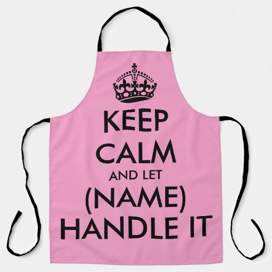 Houd rustig en laat het in een grappige roze keuke schort (Voorkant)