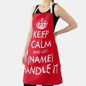 Houd rustig en laat (naam) het koele rode schort a (Insitu)