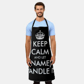 Houd rustig en laat (naam) het met een grappige zw schort (Gedragen)