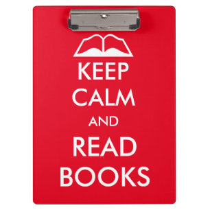 Houd rustig en lees boeken klembord