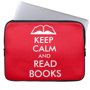 Houd rustig en lees boeken laptop sleeve