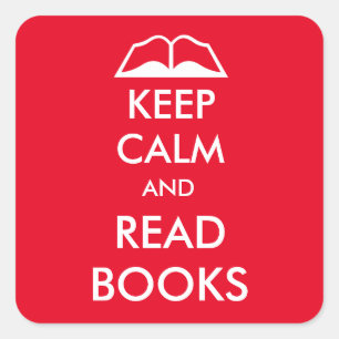 Houd rustig en lees boeken vierkante sticker