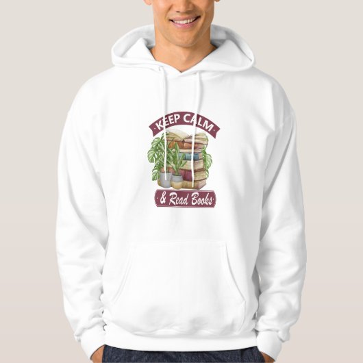Houd rustig en lees een boek hoodie (Voorkant)