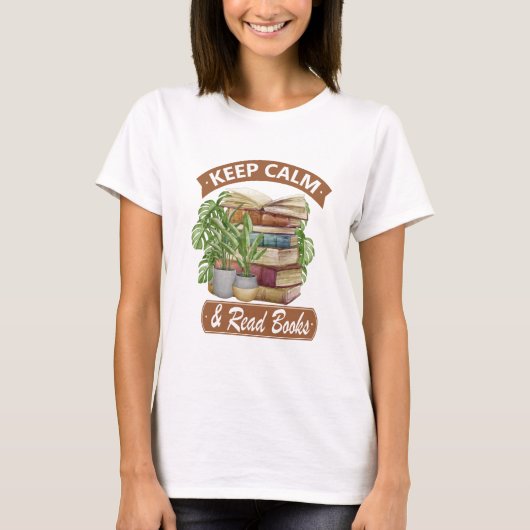 Houd rustig en lees een boek t-shirt (Voorkant)