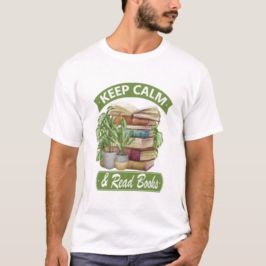 Houd rustig en lees een boek t-shirt (Voorkant)