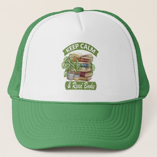 Houd rustig en lees een boek trucker pet (Voorkant)