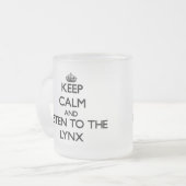 Houd rustig en luister naar de Lynx Matglas Koffiemok (Voorkant links)