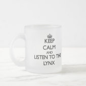 Houd rustig en luister naar de Lynx Matglas Koffiemok (Links)