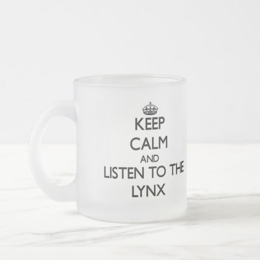 Houd rustig en luister naar de Lynx Matglas Koffiemok (Links)