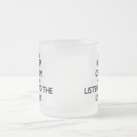 Houd rustig en luister naar de Lynx Matglas Koffiemok (Center)