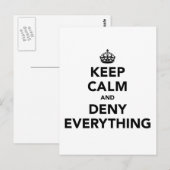 Houd rustig en ontken alles briefkaart (Voorkant / Achterkant)