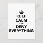 Houd rustig en ontken alles briefkaart (Voorkant)
