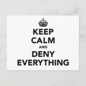 Houd rustig en ontken alles briefkaart (Voorkant)