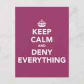 Houd rustig en ontken alles briefkaart (Voorkant)