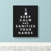 Houd rustig en ontsmet je handen canvas afdruk (Insitu (Houten vloer))