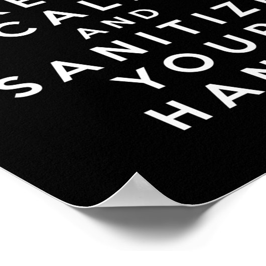 Houd rustig en ontsmet je handen poster (Hoek)