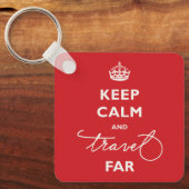 Houd rustig en reis ver handschrift rood sleutelhanger (Voorkant)