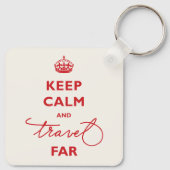 Houd rustig en reis ver handschrift rood sleutelhanger (Achterkant)